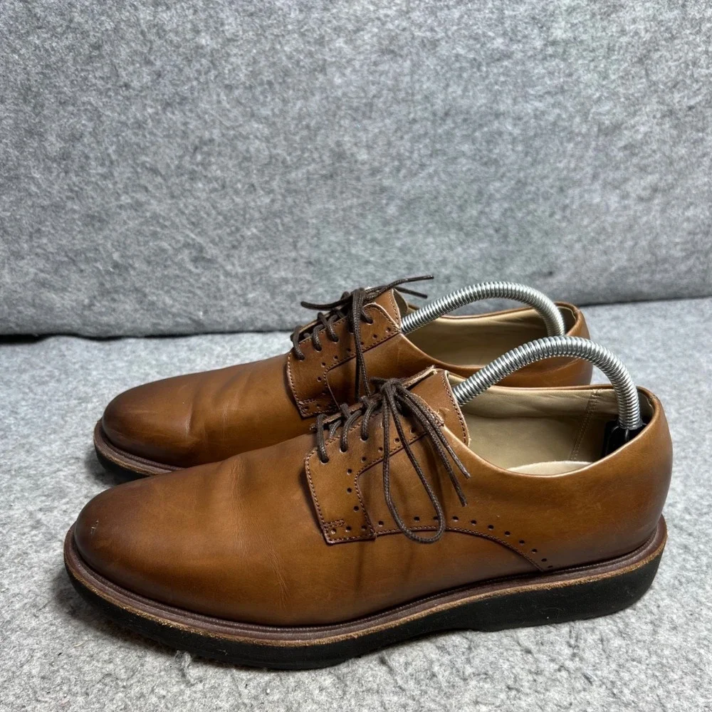 Allen Edmonds Brooklyn Light Derby Shoes Brown Leather Dress Mens Size 9.5
